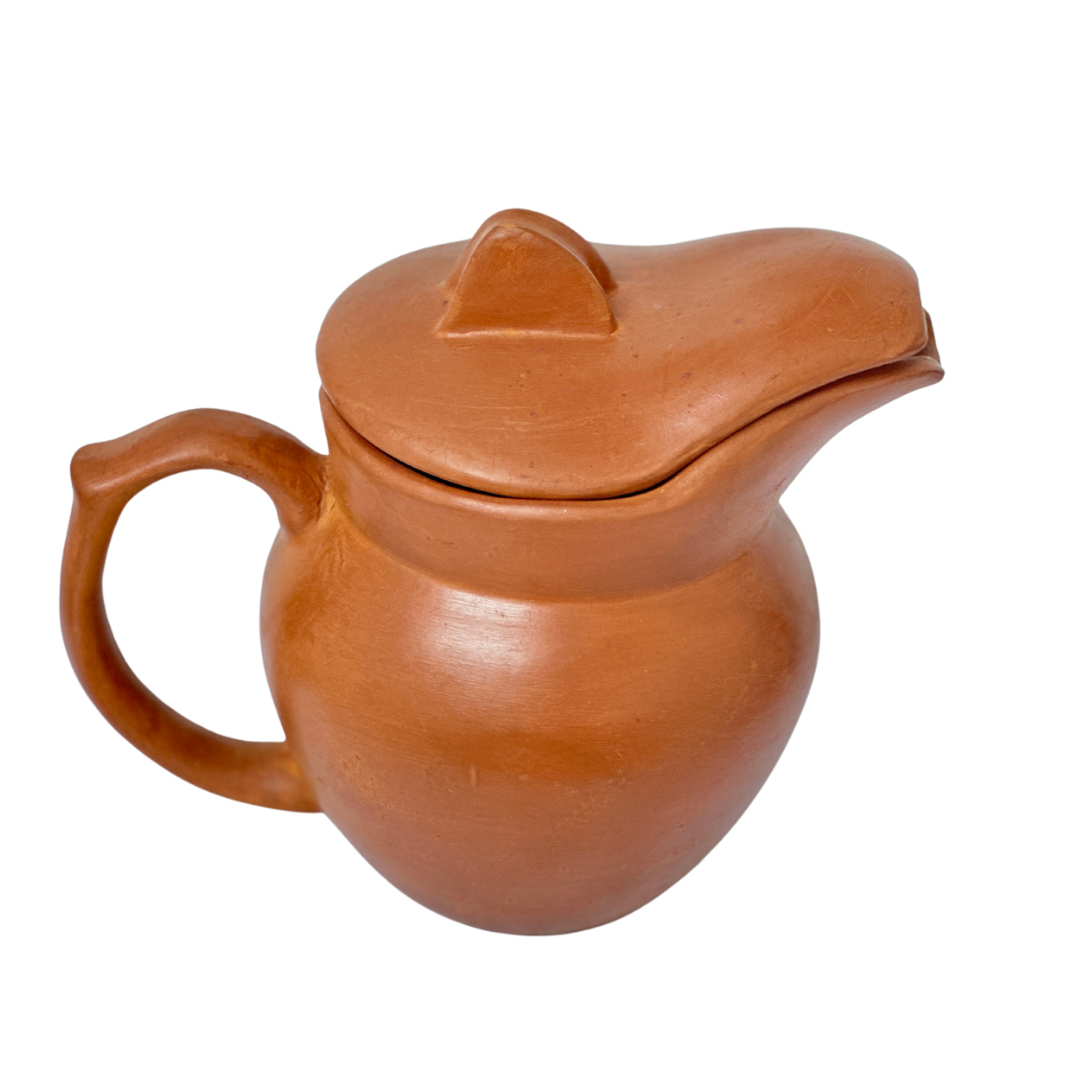 Handmade Clay Water Jug with Lid - 1 Liter