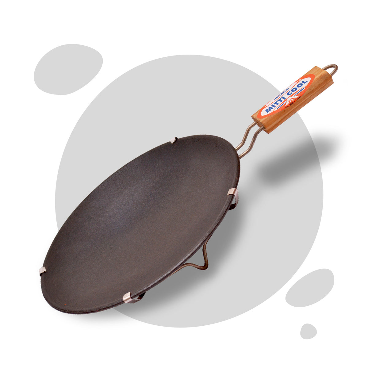 Clay Non-Stick Tawa With Handle - 10 inch