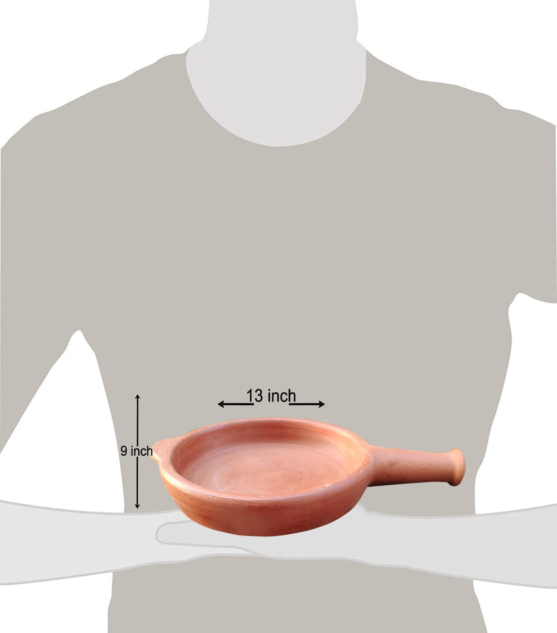 Clay Fry Pan with Handle for Cooking on Gas