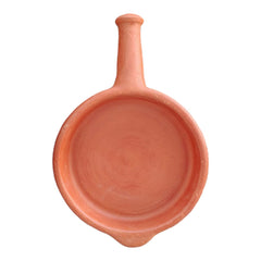 Clay Fry Pan with Handle for Cooking on Gas